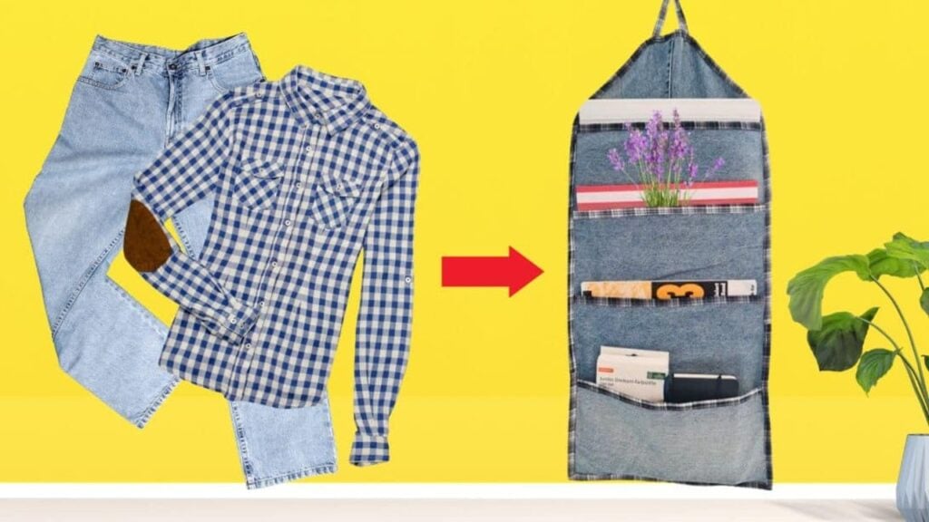 Finished DIY Multipurpose Organizer Using Old Jeans, a completed DIY project