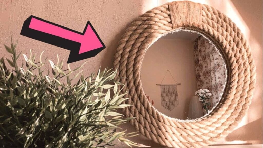 Finished DIY Nautical Rope Mirror, a completed DIY project