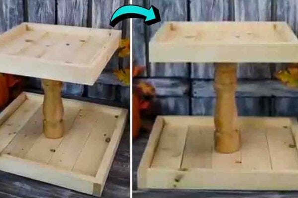 Finished DIY No-Screw Tiered Tray, a completed DIY project