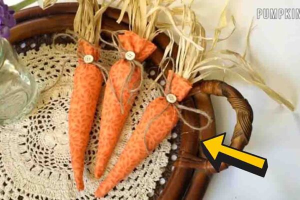 Finished DIY No-Sew Fabric Carrots, a completed DIY project
