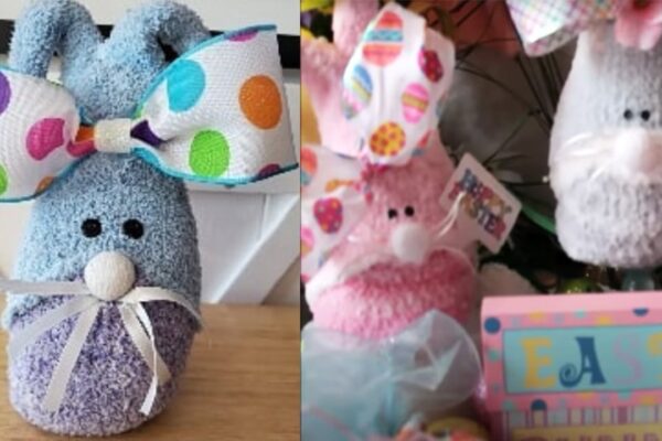 Finished No Sew Sock Bunny DIY Gnome, a completed DIY project