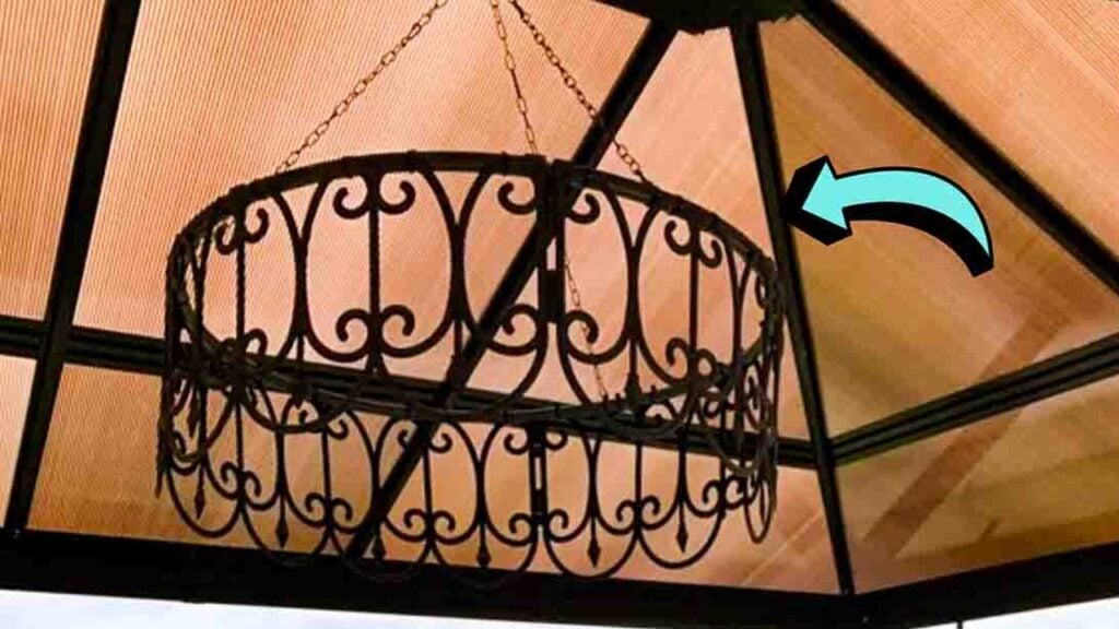 Finished DIY Dollar Tree Outdoor Chandelier, a completed DIY project