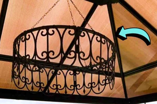 Finished DIY Dollar Tree Outdoor Chandelier, a completed DIY project