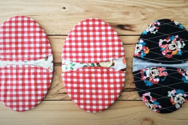 Finished DIY Oval Embroidery Design Potholder, a completed DIY project