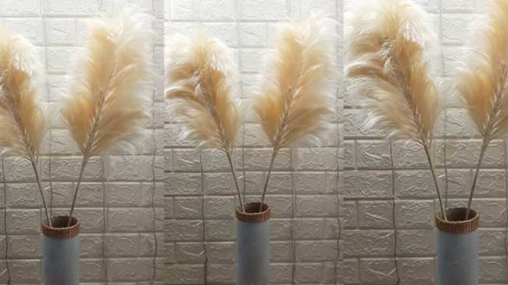 Finished DIY Pampas Grass From Satin Ribbon, a completed DIY project