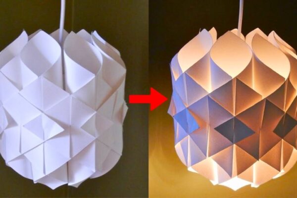 Finished DIY Paper Cathedral Light, a completed DIY project