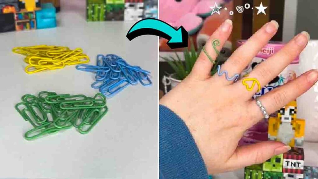 Finished DIY Paper Clip Rings, a completed DIY project
