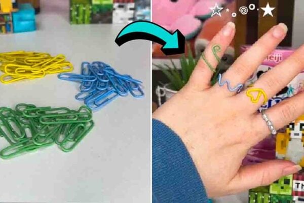 Finished DIY Paper Clip Rings, a completed DIY project