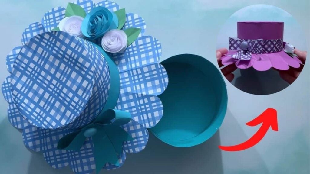Finished DIY Paper Hat Gift Box, a completed DIY project