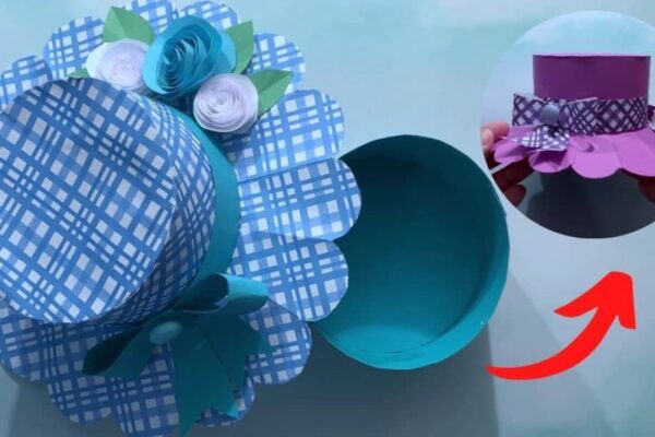 Finished DIY Paper Hat Gift Box, a completed DIY project