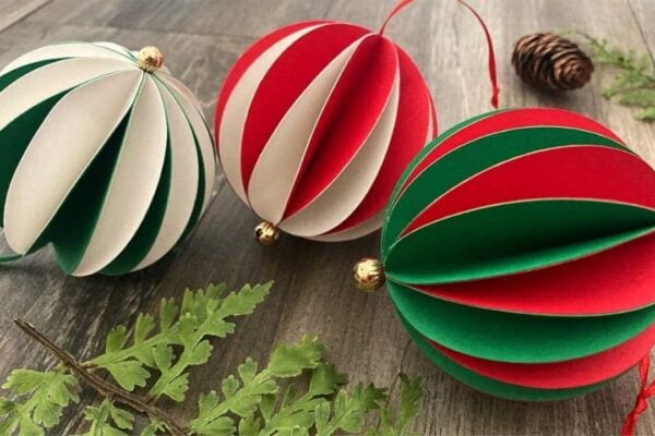 Finished DIY Paper Honeycomb Ball Ornament, a completed DIY project