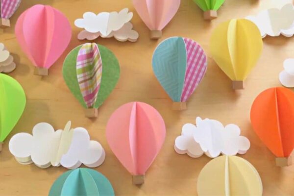 Finished DIY Paper Hot Air Balloons, a completed DIY project