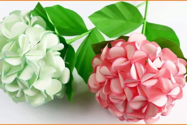 Finished DIY Paper Hydrangea, a completed DIY project