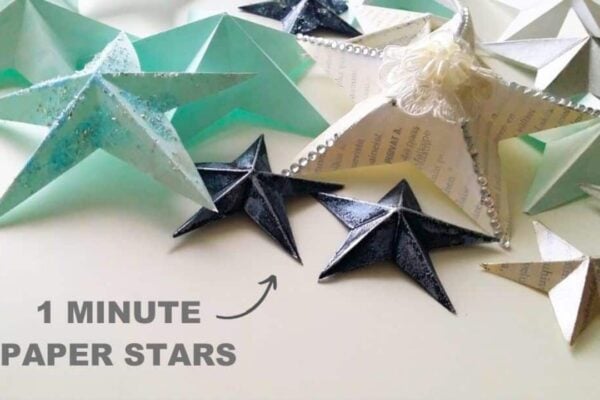Finished DIY Paper Star Christmas Ornaments, a completed DIY project