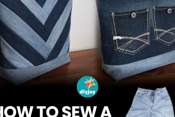 Finished How To Sew A Patchwork Jean Tote Bag, a completed DIY project