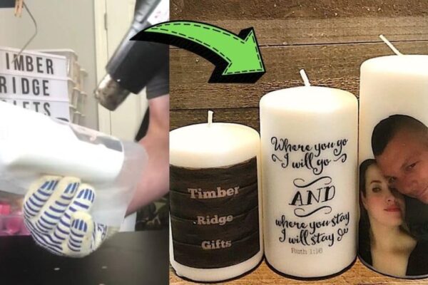 Finished DIY Personalized Photo Candle, a completed DIY project