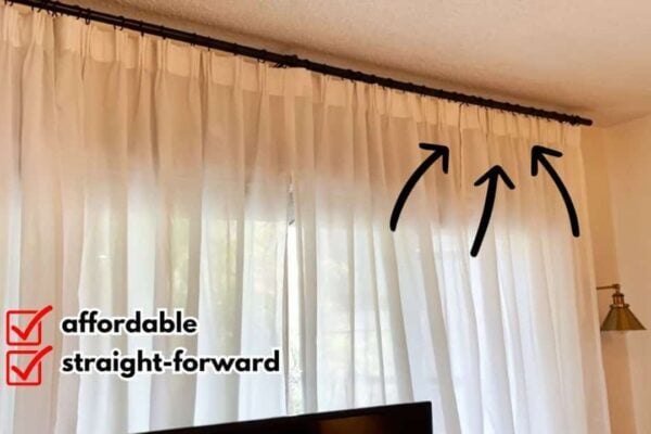 Finished DIY Pinch Pleat Curtains (No Sewing), a completed DIY project
