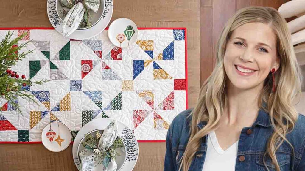 Finished a Pinwheel Charms Table Runner, a completed DIY project