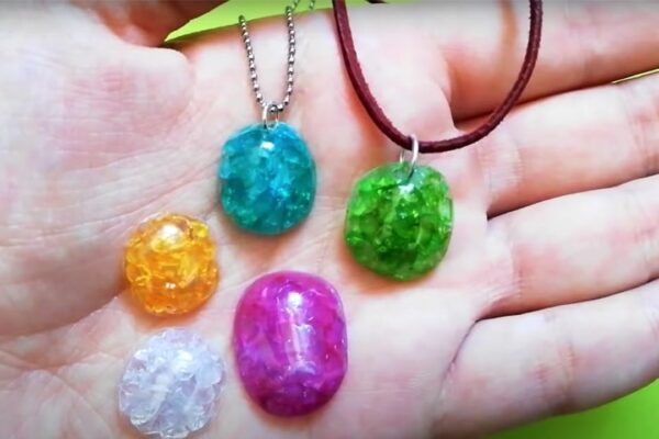 Finished DIY Plastic Bottle Gemstones, a completed DIY project