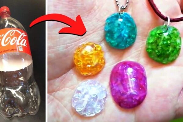 Finished DIY Translucent Plastic Bottle Gemstones – No Resin Needed, a completed DIY project