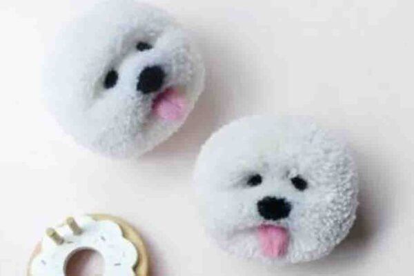 Finished DIY Pom Pom Dog, a completed DIY project