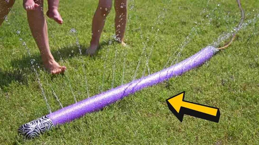 DIY Pool Noodle Sprinkler, homemade and freshly served