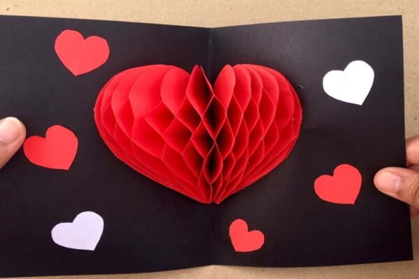 Finished DIY Pop Up Heart Card, a completed DIY project