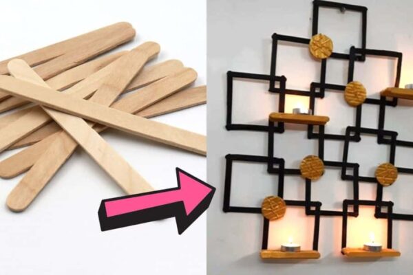 Finished DIY Popsicle Sticks Wall Decor, a completed DIY project