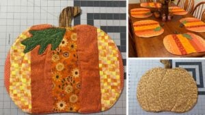 Finished DIY Quilted Pumpkin Placemats, a completed DIY project