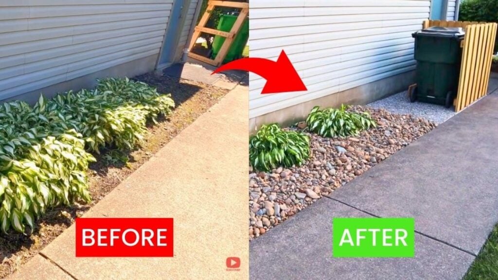 Finished DIY Rock Landscaping, a completed DIY project