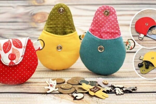 Finished DIY Round Coin Pouch Sewing, a completed DIY project