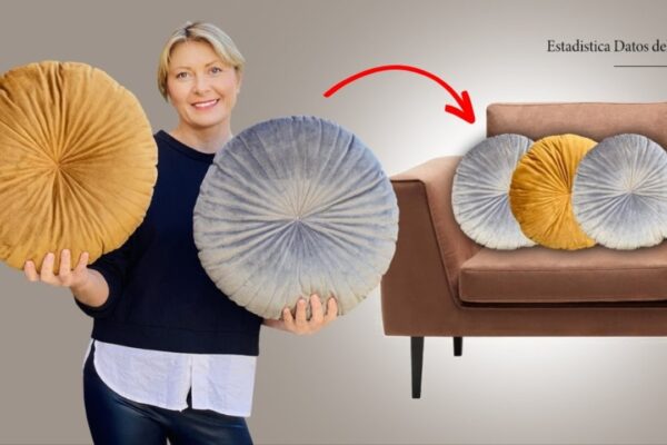 Finished DIY Round Velvet Luxury Cushion, a completed DIY project