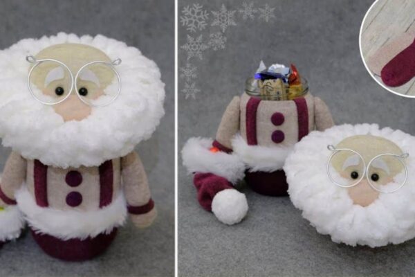 Finished DIY Santa Chocolate Gift Jar, a completed DIY project