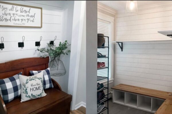 Finished DIY Shiplap Wall for Under $20, a completed DIY project