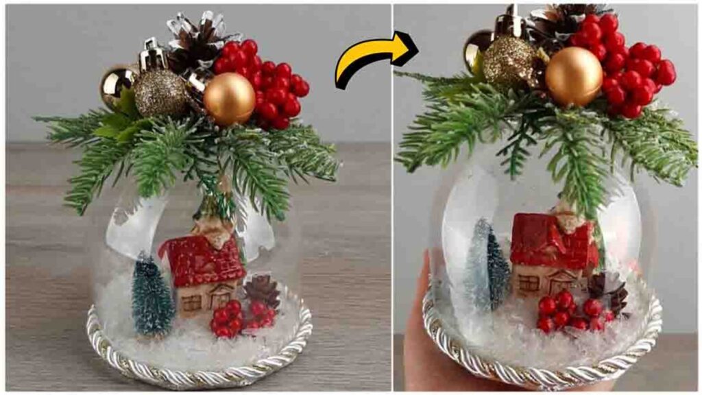 Finished DIY Snow Globe Using A Plastic Bottle, a completed DIY project
