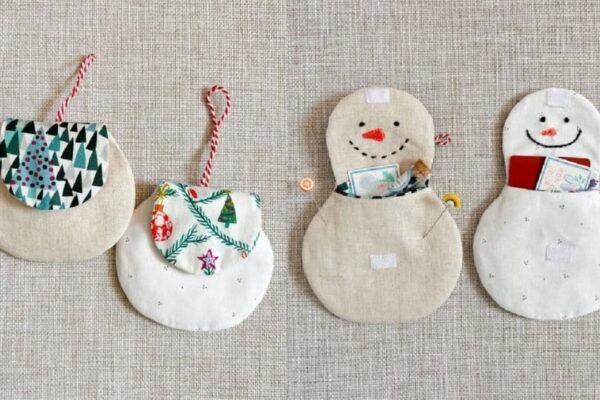 Finished DIY Snowman Gift Card Holder Sewing, a completed DIY project