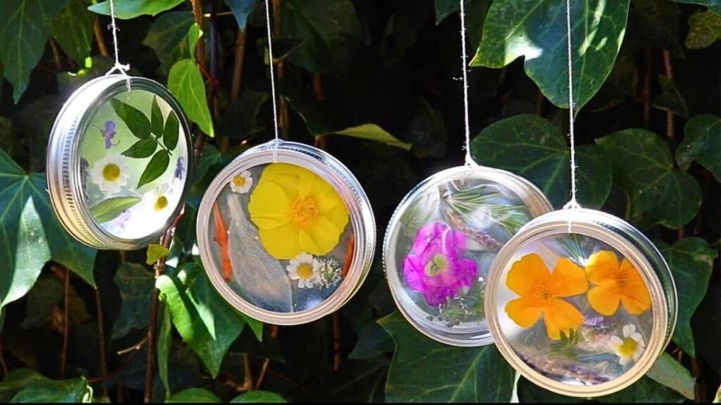 Finished DIY Sun Catcher Wind Chime, a completed DIY project