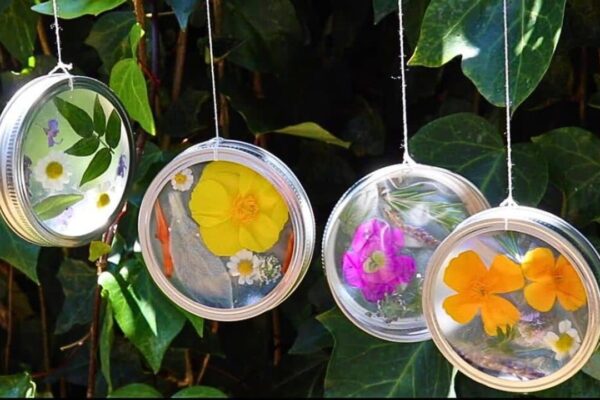Finished DIY Sun Catcher Wind Chime, a completed DIY project