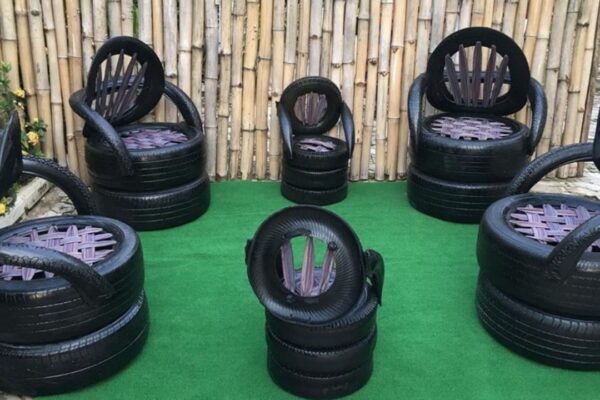 Finished Making DIY Tables and Chairs Out of Tires, a completed DIY project