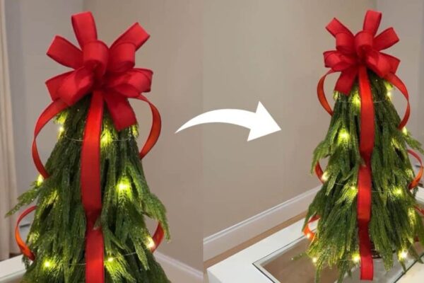 Finished DIY Tabletop Christmas Tree, a completed DIY project
