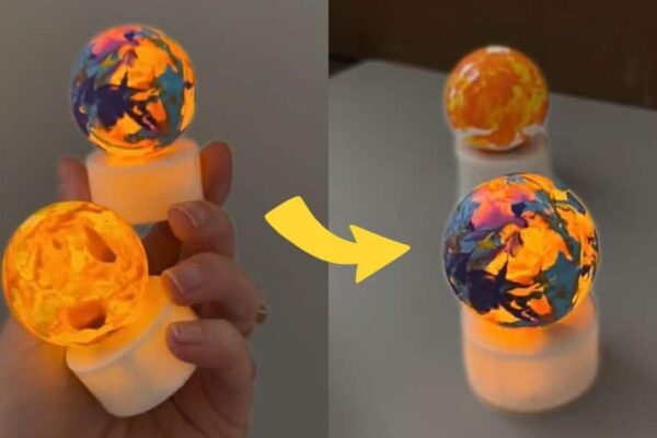 Finished DIY Tea Light Planets, a completed DIY project