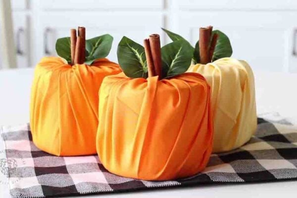 Finished DIY Toilet Paper Pumpkins Bathroom Decor, a completed DIY project
