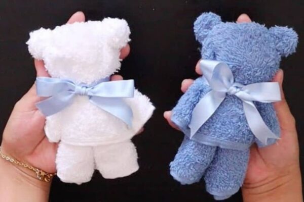 Finished DIY Teddy Bear Towel, a completed DIY project