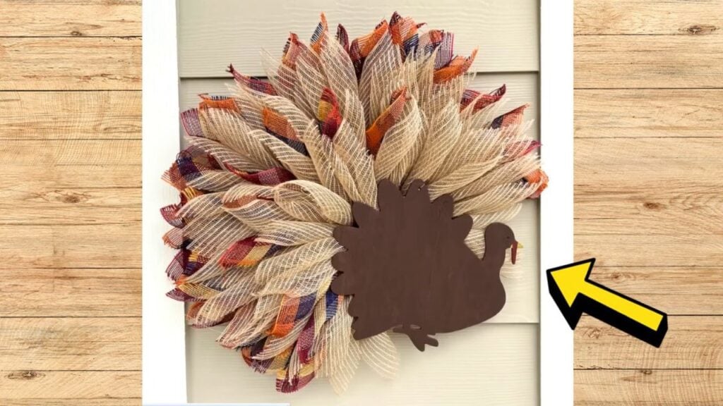 Finished DIY Turkey Thanksgiving Wreath, a completed DIY project