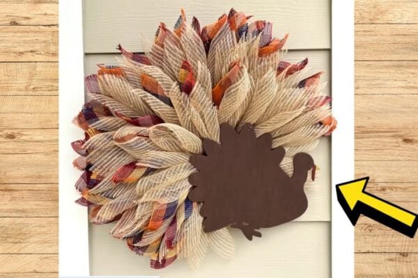 Finished DIY Turkey Thanksgiving Wreath, a completed DIY project