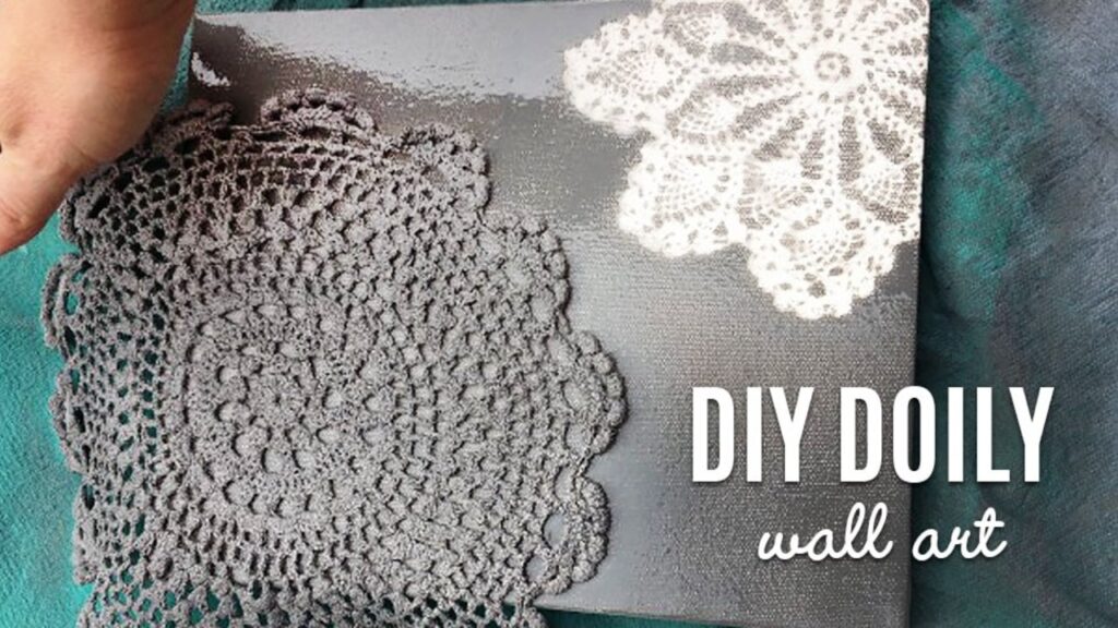 Finished DIY Doily Wall Art, a completed DIY project