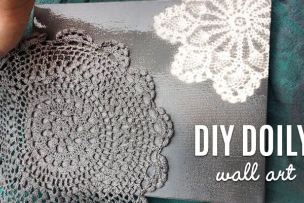 Finished DIY Doily Wall Art, a completed DIY project
