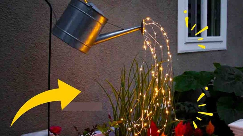 Finished DIY Watering Can with Lights, a completed DIY project