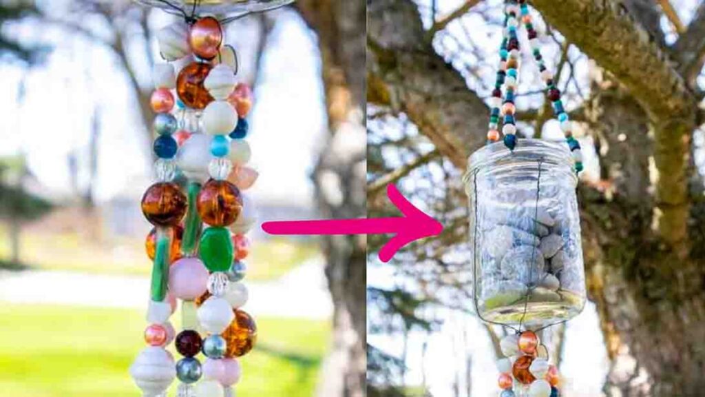 Finished DIY Wind Chime with Glass Beads, a completed DIY project