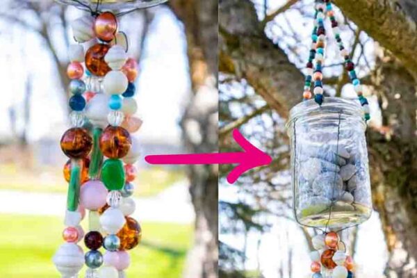 Finished DIY Wind Chime with Glass Beads, a completed DIY project